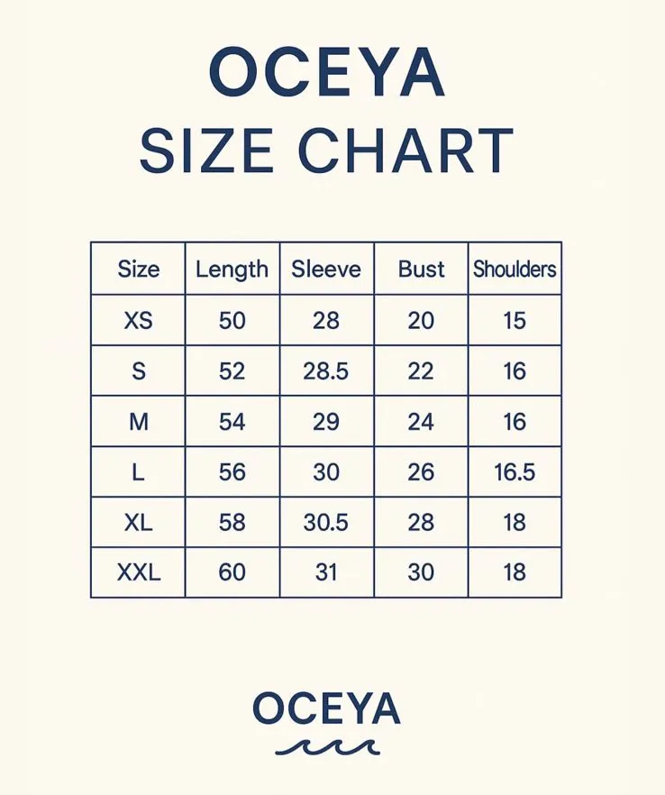 1 جدول المقاسات